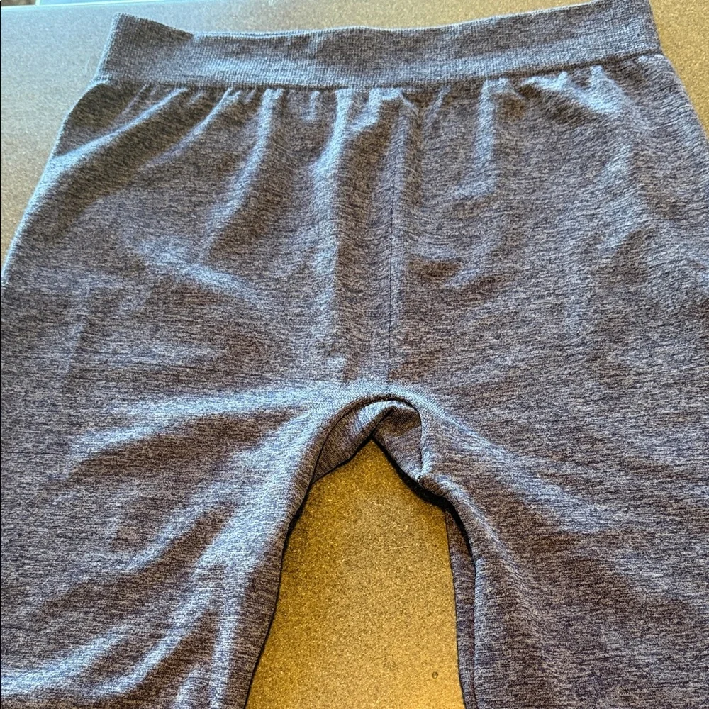 Womens High Waisted Fleece Lined‎ Leggings Heather Blue Marl Activewear Lounge